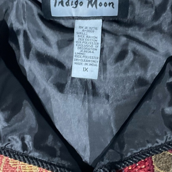 INDIGO MOON Woman’s Sz 1X Jacket NWOT tag; Lagenlook, Bode, Bohemian SALE❗️ - Picture 5 of 8